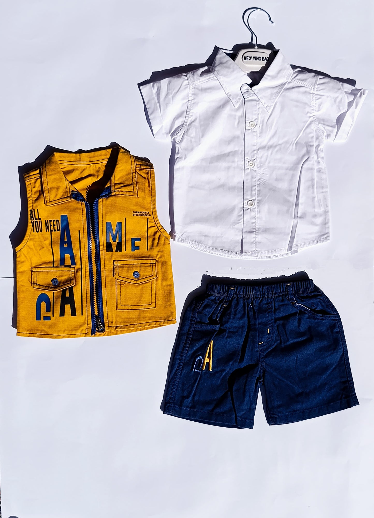 Boys dress Top+ T shirt + Shorts, 100% cotton