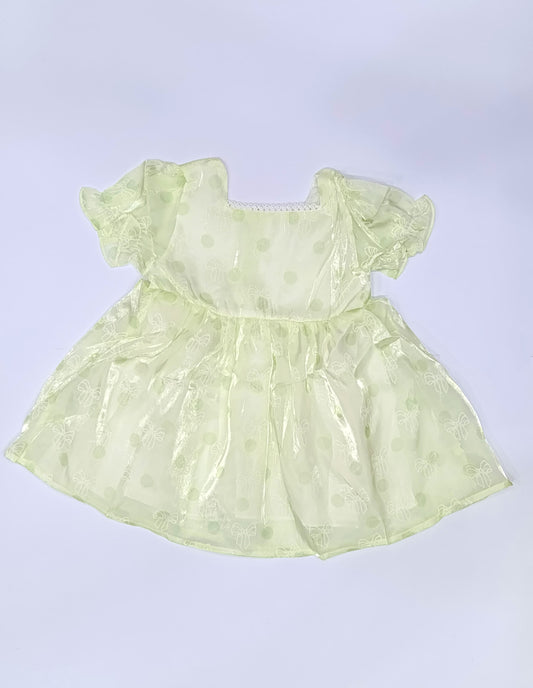Girl Green Frock with Cotton inner